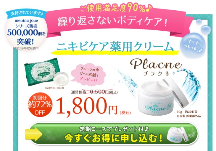 プラクネの公式サイトでの価格情報